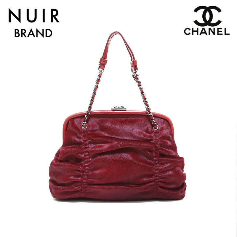 【全品10%OFF】シャネル CHANEL ハラコ ハンドバッグ レッド WS4392 【中古】【クーポン 5/16 1:59まで】【セール】