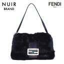 フェンディ FENDI ファー ブラック シルバー金具 ミニ ハンドバッグ ブラック WS4773 【中古】