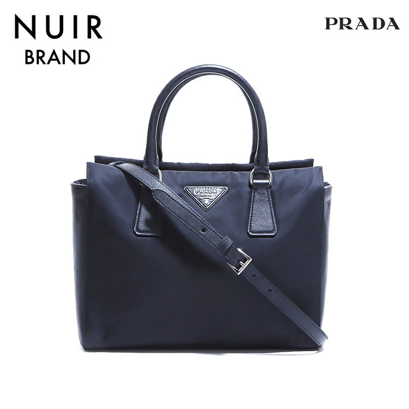 【全品10%OFF】プラダ PRADA ナイロン サフィアーノ 2way トートバッグ ブラック WS4947 【中古】【クーポン 5/16 1:59まで】【セール】