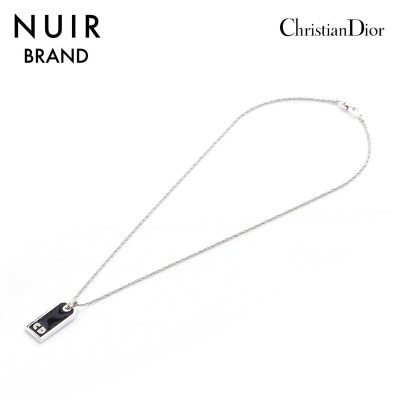 クリスチャンディオール Christian Dior ロゴ プレート ネックレス シルバー WS4167 【中古】