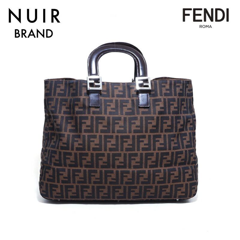 【全品10%OFF】フェンディ FENDI ズッカ キャンバス トートバッグ ブラウン WS4975 【中古】【クーポン 5/16 1:59まで】【セール】