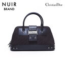 【全品20%OFFクーポン】 クリスチャンディオール Christian Dior キャンバス ミニボストン ハンドバッグ ブラウン WS4977 【中古】