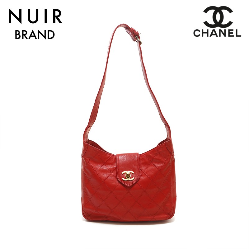 シャネル CHANEL ビコローレ ターンロック ショルダーバッグ レッド P15182 【中古】