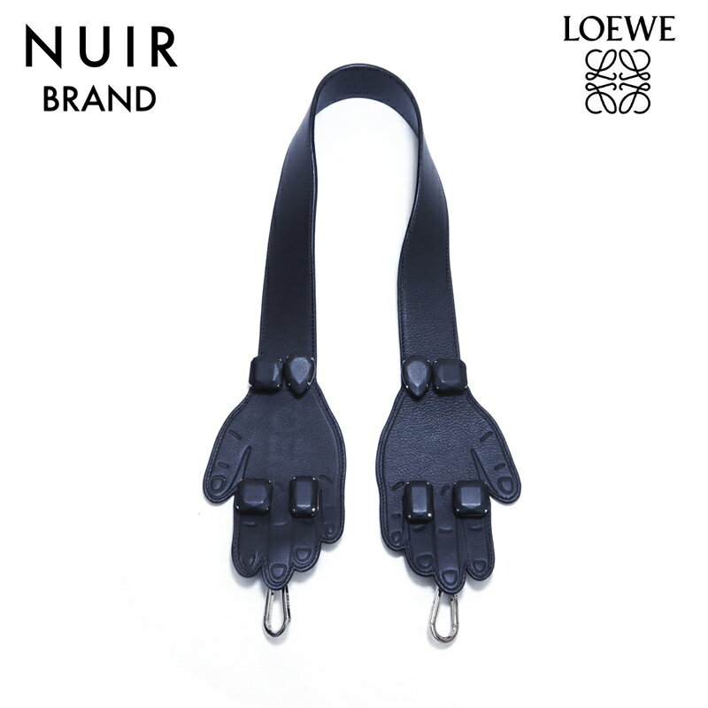 楽天NUIR BRAND 楽天市場店ロエベ LOEWE 手モチーフ ショルダーストラップ レザー ブラック WS4001 【中古】