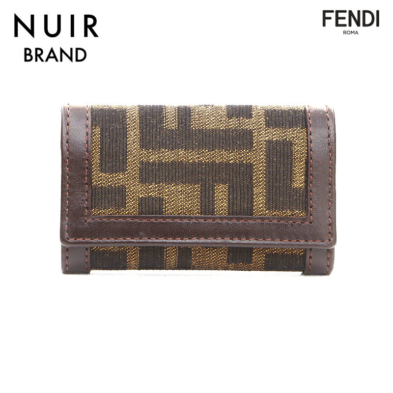 【全品10%OFF】フェンディ FENDI ズッカ キーケース ブラウン WS5630 【中古】【クーポン 5/16 1:59まで】【セール】