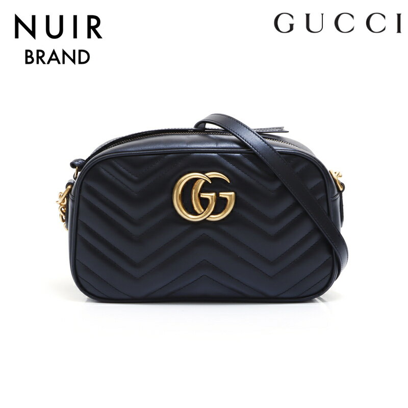 グッチ GUCCI GGマーモント チェーン ショルダーバッグ ブラック WS5921 【中古】