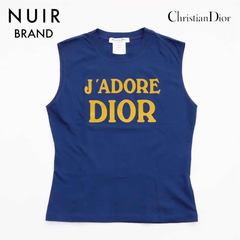クリスチャンディオール Christian Dior ロゴ タンクトップ ブルー WS5995 【中古】
