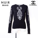 【20%OFFクーポン!5/16 01:59まで】シャネル CHANEL ラインストーン ニット カシミヤ ブラック WS6098 【中古】