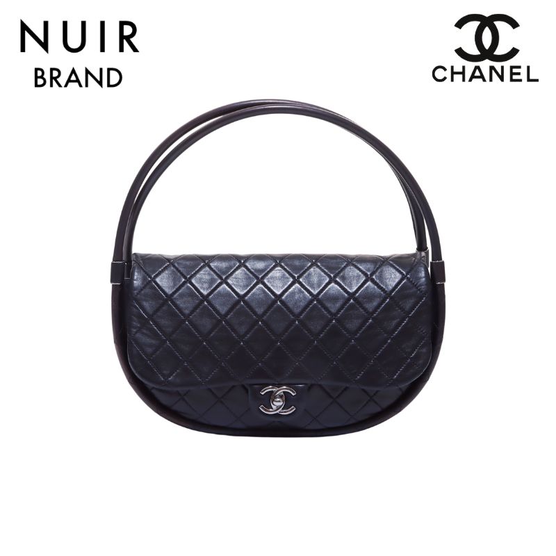 【全品10%OFF】シャネル CHANEL 18番台 フラフープ ハンドバッグ ブラック WS6196 【中古】【クーポン 5/16 1:59まで】【セール】