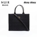 ミュウ ミュウ Miu Miu マテラッセレザー 2Way トートバッグ ブラック WS6515 【中古】