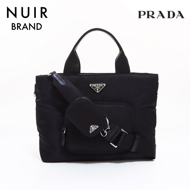 【全品10%OFF】プラダ PRADA 2way ポーチ付き ショルダーバッグ ブラック WS6803 【中古】【クーポン 5/16 1:59まで】【セール】