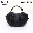 ミュウ ミュウ Miu Miu レザー ハンドバッグ ブラック WS6820 【中古】