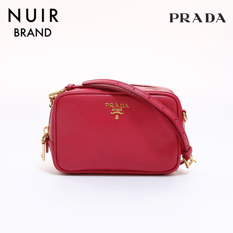 プラダ PRADA サフィアーノmini ショルダーバッグ ピンク WS6645 【中古】