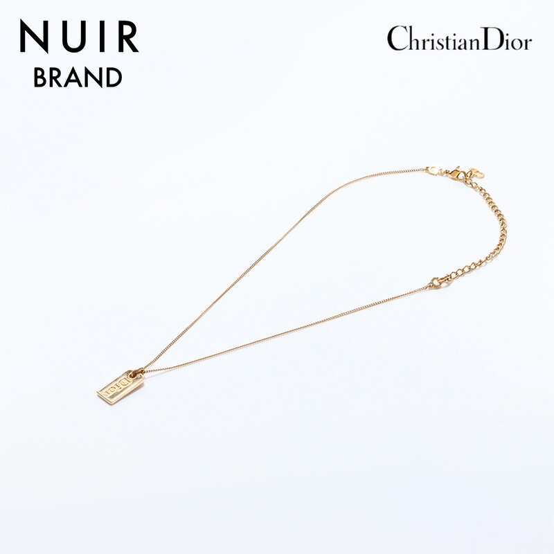 クリスチャンディオール Christian Dior ロゴ プレート ネックレス ゴールド WS6871 【中古】