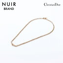 クリスチャンディオール Christian Dior ラインストーン ネックレス ゴールド WS6874 【中古】