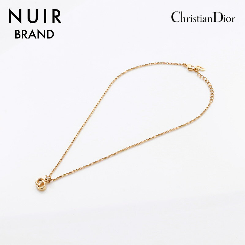 クリスチャンディオール Christian Dior CD ロゴ ネックレス ゴールド WS6936 【中古】