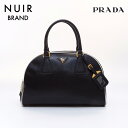 【全品10%OFF】プラダ PRADA ロゴ サフィアーノ ハンドバッグ ブラック WS7023 【中古】【クーポン 5/16 1:59まで】【セール】