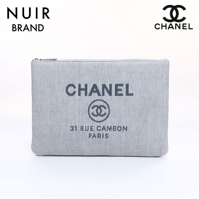 【全品10%OFF】シャネル CHANEL ドーヴィル クラッチバッグ グレー WS7017 【中古】【クーポン 5/16 1:59まで】【セール】