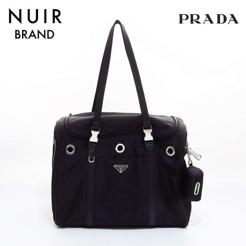 プラダ PRADA ロゴ ペットバッグ ボストンバッグ ブラック WS7299 【中古】