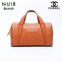 【最大15%OFFクーポン】シャネル CHANEL 10番台 ラムスキン Vステッチ ボストンバッグ ブラウン WS8561 【中古】【4/30 23:59まで...