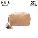 【最大15%OFFクーポン】シャネル CHANEL 1番台 タッセル ポーチ ブラウン WS9699 【中古】【4/30 23:59まで】