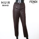 【20%OFFクーポン!5/16 01:59まで】フェンディ FENDI Size:M ズッカ パンツ ブラウン WS9880 【中古】