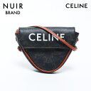 セリーヌ CELINE トライアングルバッグ ロゴ ミニ ショルダーバッグ ブラウン WS11285 【中古】