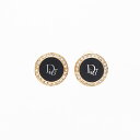 クリスチャンディオール Christian Dior ロゴ ラウンド ラインストーン イヤリング ブラック WS11335 【中古】(4)