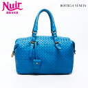 ボッテガヴェネタ BOTTEGAVENETA ストラップ イントレチャート ボストンバッグ ブルー WS12328 【中古】