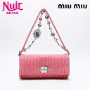 【最大15%OFFクーポン】ミュウ ミュウ Miu Miu マテラッセ クリスタル レザー ショルダーバッグ ピンク WS12377 【中古】【4/30 23:...