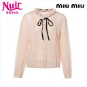 【最大15%OFFクーポン】ミュウ ミュウ Miu Miu MK1402 シルク サイズ 38 リボン ブラウス ピンク WS15012 【中古】【4/30 2...