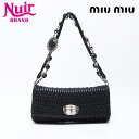 【20%OFFクーポン!5/16 01:59まで】ミュウ ミュウ Miu Miu マテラッセ クリスタル ショルダーバッグ ブラック WS12398 【中古】