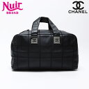【最大15%OFFクーポン】シャネル CHANEL 2004-2005 9番台 チョコバー カーフスキン ボーリング ボストンバッグ ブラック WS12416 ...