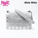 【最大15%OFFクーポン】ミュウ ミュウ Miu Miu レザー スタッズ マテラッセ チェーン ショルダーバッグ シルバー WS12433 【中古】【4/3...