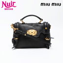【20%OFFクーポン!5/16 01:59まで】ミュウ ミュウ Miu Miu ロゴ 2way 2004年 ショルダーバッグ ブラック WS12443 【中古...