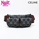 【20%OFFクーポン!5/16 01:59まで】セリーヌ CELINE マカダム トリオンフ ベルトバッグ デニム ウエストバッグ ネイビー WS12529 ...