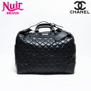 シャネル CHANEL パリニューヨークライン レザー 鍵 ネームタグ カバー付き ボストンバッグ ブラック WS12566 【中古】