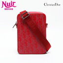 【24時間限定!20%OFF 7/3 23:59まで】クリスチャンディオール Christian Dior トロッター レザー オブリーク ショルダーバッグ レッド WS12808 【中古】