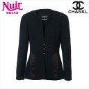 【20%OFFクーポン!5/16 01:59まで】シャネル CHANEL ココボタン ノーカラージャケット ネイビー WS15044 【中古】