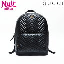 【全品20%0FF 07/14 0:00 まで】グッチ GUCCI GGマーモント レザー リュック・デイパック ブラック WS12901 【中古】