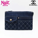 【最大15%OFFクーポン】シャネル CHANEL 29番台 2019-2020 デニム クラッチバッグ ネイビー WS12887 【中古】【4/30 23:5...