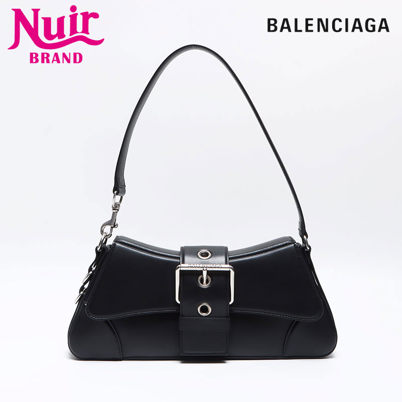 【20%OFFクーポン!5/16 01:59まで】バレンシアガ BALENCIAGA LINDSAY レザー ショルダーバッグ ブラック WS12942 【中古】