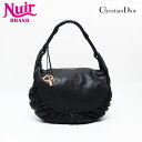 【24時間限定!20%OFF 7/3 23:59まで】クリスチャンディオール Christian Dior レザー ジプシー ショルダーバッグ ブラック WS12756 【中古】