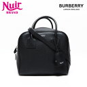 【最大15%OFFクーポン】バーバリー BURBERRY レザー ボストンバッグ ブラック WS13057 【中古】【4/30 23:59まで】