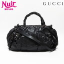 グッチ GUCCI ギャラクシーライン レザー 2way ボストンバッグ ブラック WS13015 【中古】
