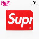 【最大15%OFFクーポン】ルイ・ヴィトン LOUIS VUITTON 2017 エピ ポシェットジュール GM Supremeコラボ クラッチバッグ レッド ...
