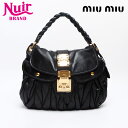 【最大15%OFFクーポン】ミュウ ミュウ Miu Miu マテラッセ ゴールド金具 2way ショルダーバッグ ブラック WS13232 【中古】【4/30 ...