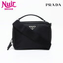 プラダ PRADA ナイロン トライアングルロゴ テスート サフィアーノ ショルダーバッグ ブラック WS13236 【中古】
