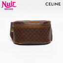 【20%OFFクーポン!5/16 01:59まで】セリーヌ CELINE マカダム PVC ベルトバッグ ウエストバッグ ブラウン WS13392 【中古】