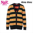 【最大15%クーポン】ミュウ ミュウ Miu Miu 20年 ウール×ナイロン 38 MMF407 カーディガン ブラック×イエロー WS15096 【中古】【...